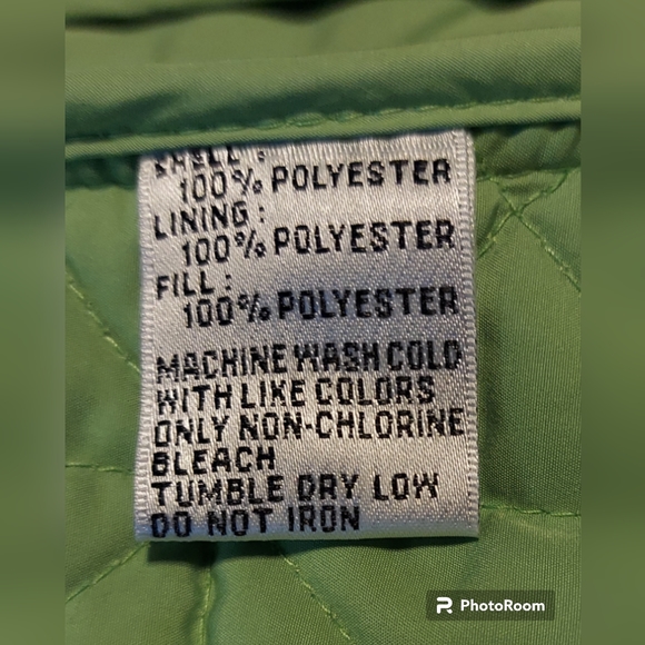 Talbots Petites Quilted Lime Green Vest Women's Size L - Picture 10 of 10